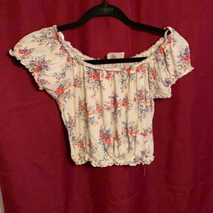 White floral crop top